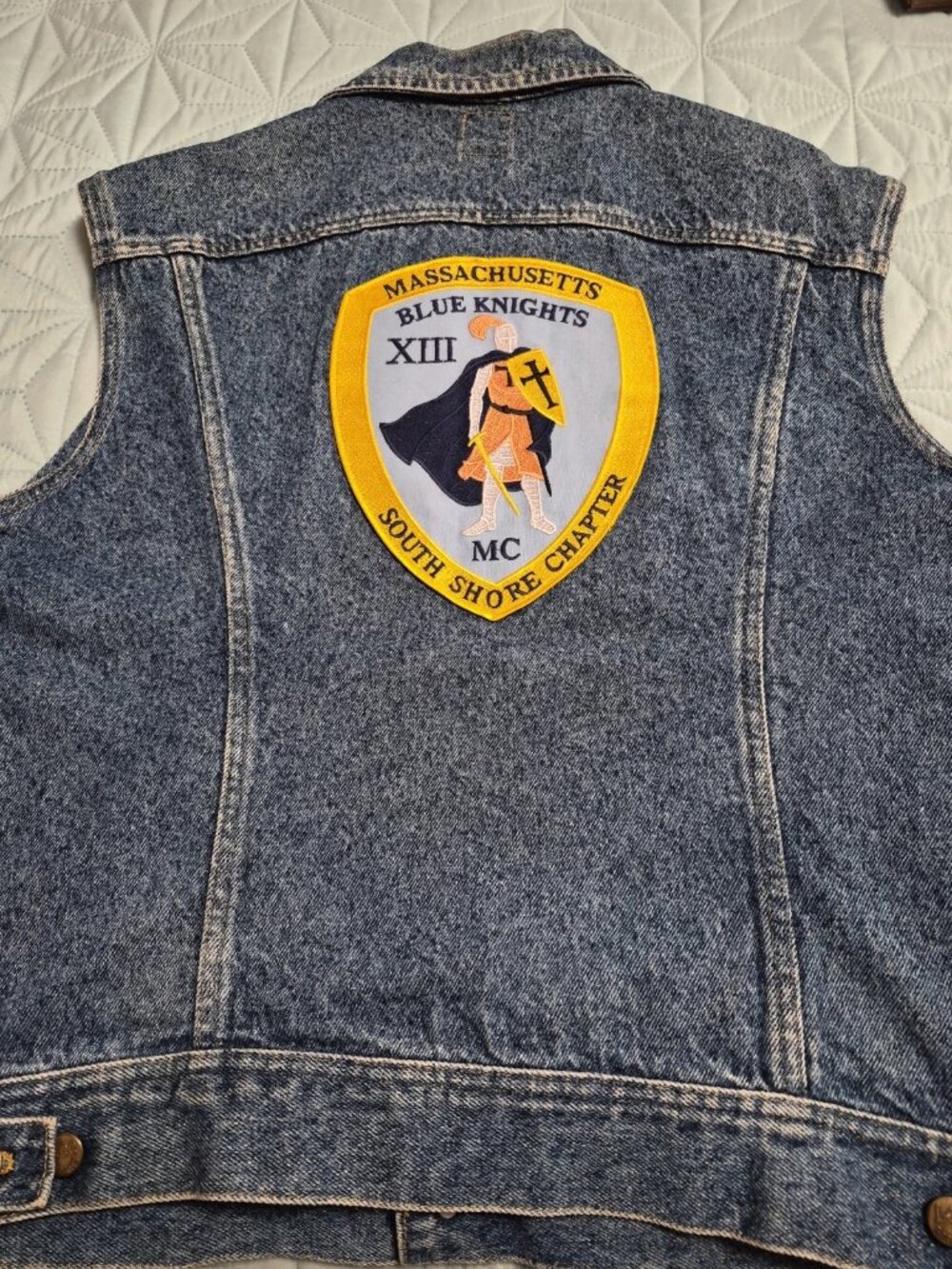 VTG Men's Lee Massachusetts Blue Knights XIII South Shore Chapter Denim Vest XL